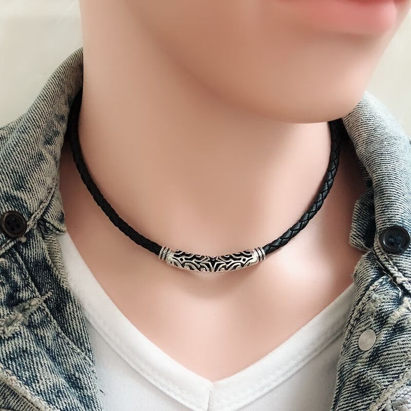 时尚百搭骨链日韩学生男士项链韩版挂件潮人男生脖子饰品遮疤痕潮