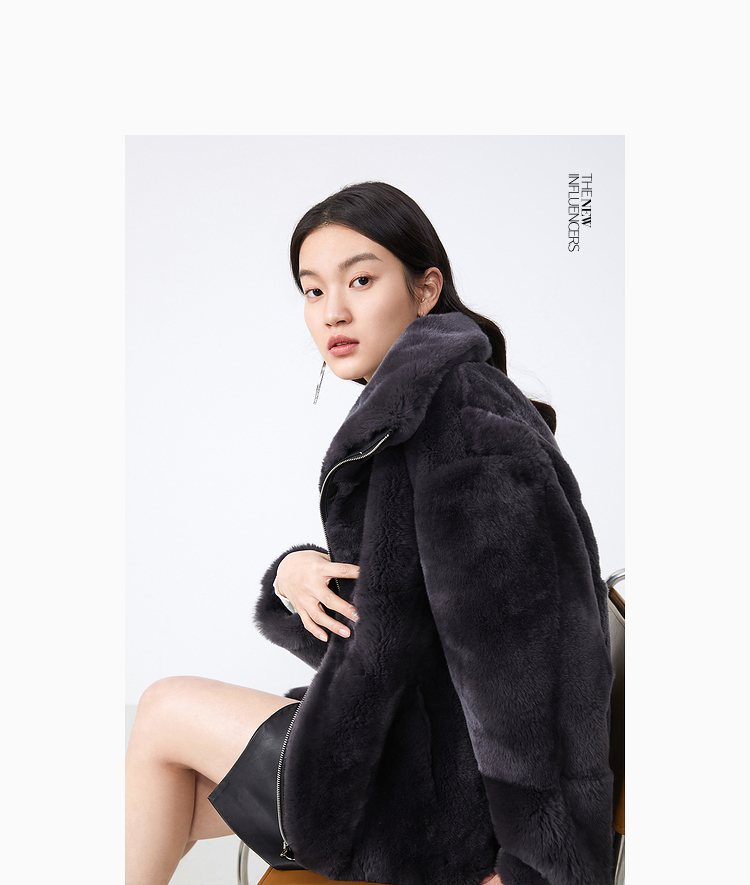 影儿yiner音儿女装2021冬季新款时尚气质优雅皮草外套黑色38