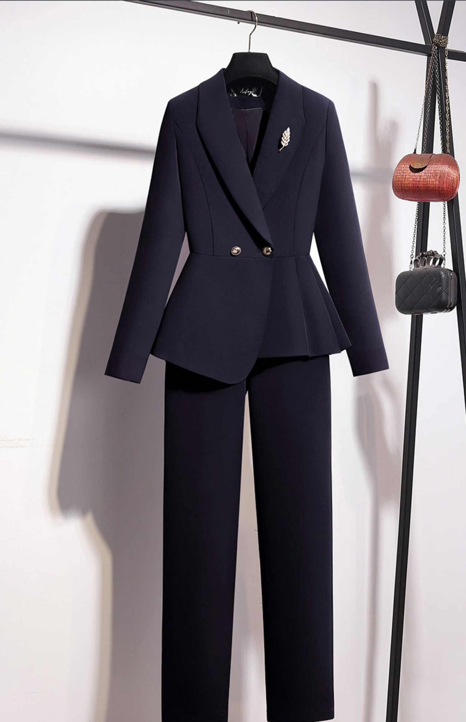 高端职业装西装套装女韩版秋冬时尚气质女神范面试正装西服工作服 藏