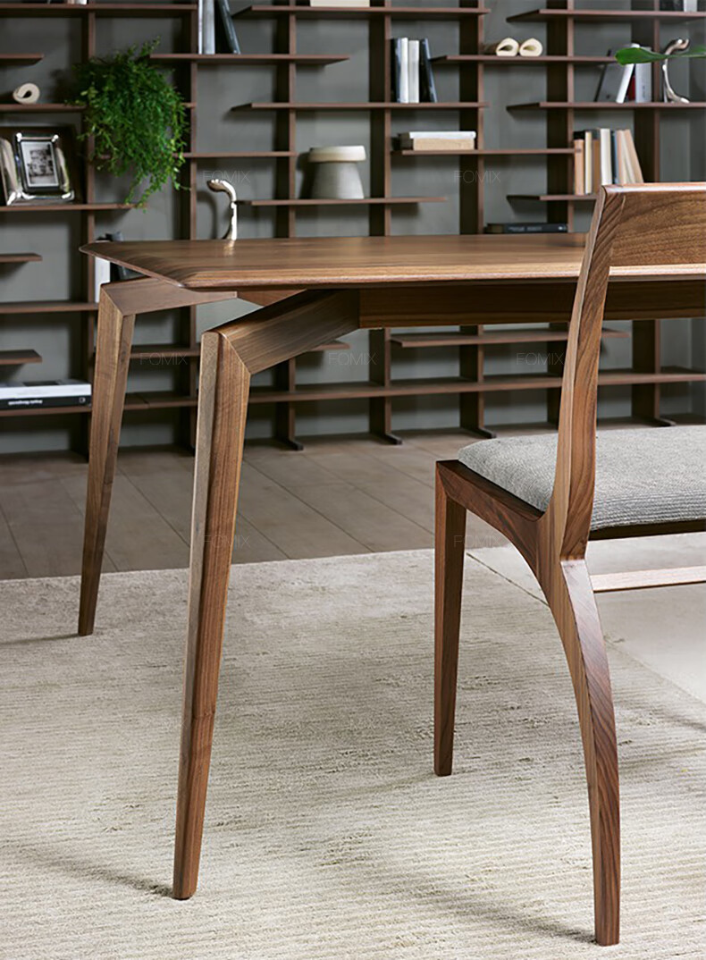 fomix北欧进口黑胡桃木餐桌hope新中式实木现代轻奢长方形饭桌