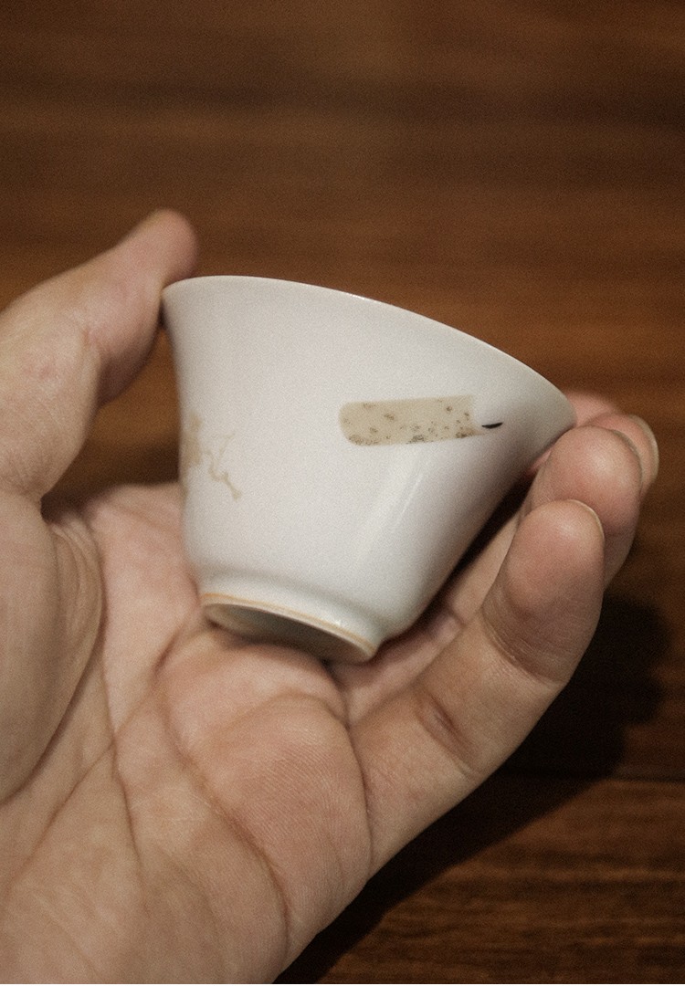 赞物主人杯束刻仿古青釉陶瓷品茗杯茶杯功夫茶具撇口杯个人单杯客杯