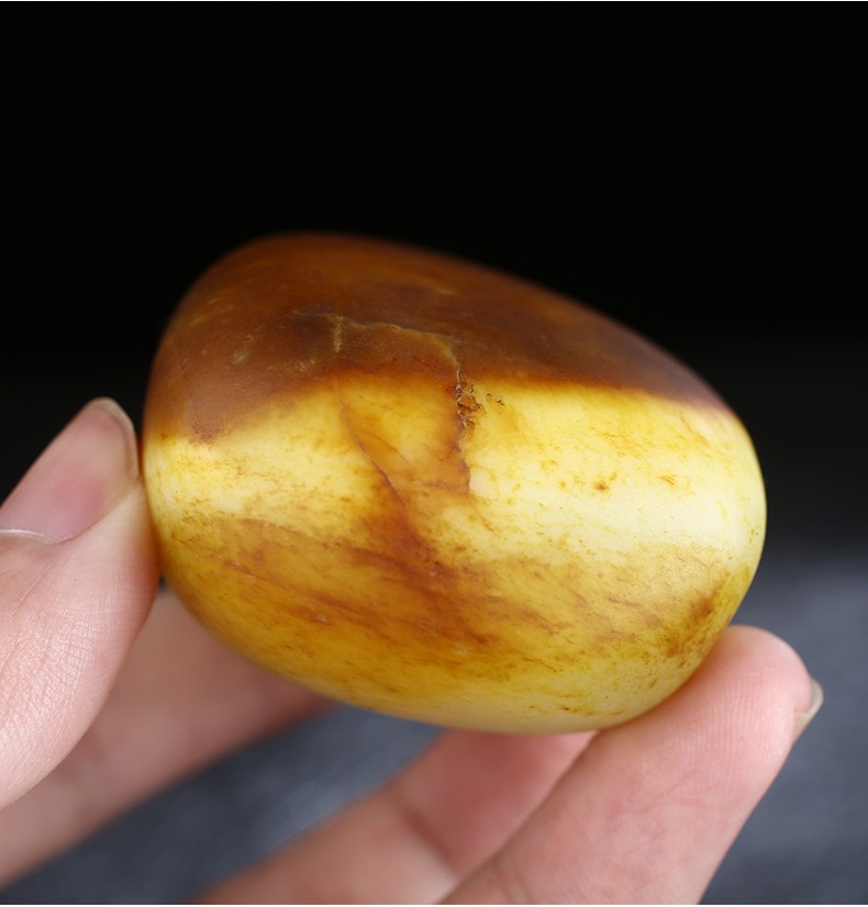 大福报新疆和田玉籽料原石手把件天然白玉洒金皮手玩件籽玉文玩附带