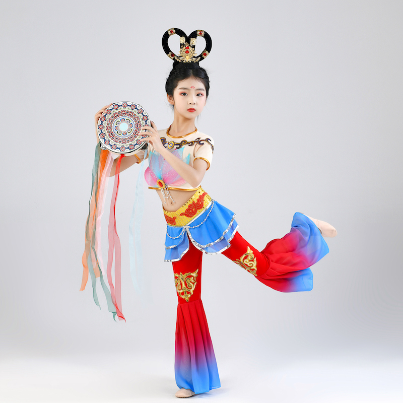 儿童敦煌舞演出服妙音反弹琵琶手鼓道具飞天舞蹈服古典舞六一表演