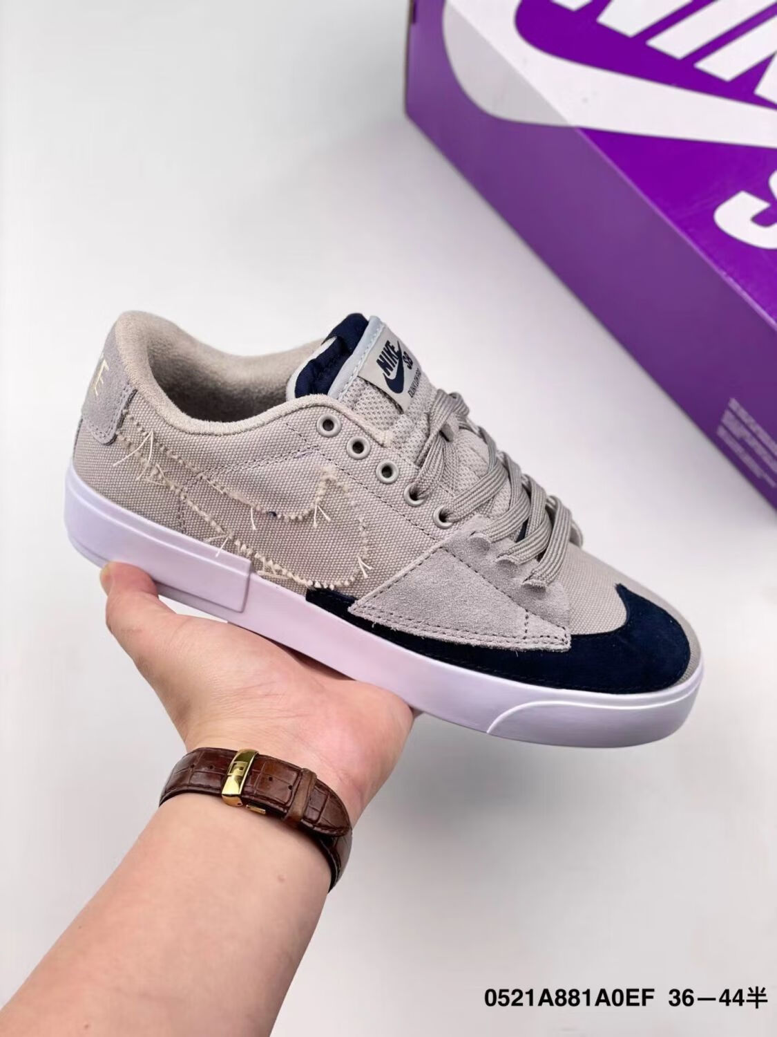 sb blazer开拓者zoom男女鞋低帮板鞋百搭帆布拆线网面休闲运动鞋 牛仔