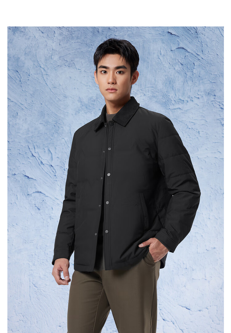 HLA Lightweight down Jacket for Men, Light Business Fashion Lapel Collar, 90% Down Coat for Men in Winter Seaso 14
