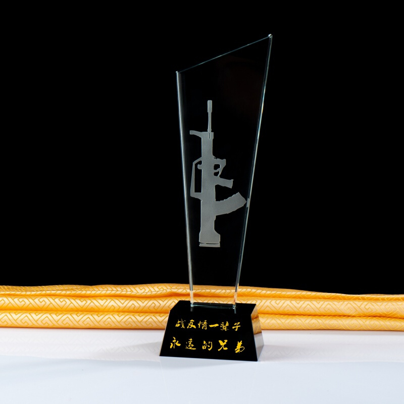 战友退伍军人礼物纪念八一部队战友定制金色树脂奖杯礼品纪念品a款
