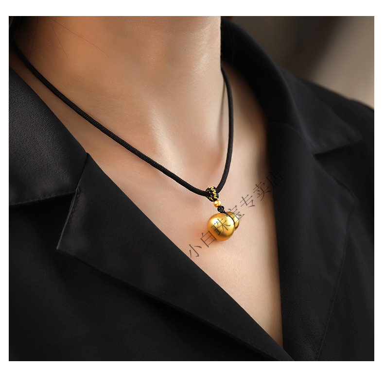 老凤凰款式黄金项链女古法传承黄金葫芦吊坠999足金福禄项链男女款3d