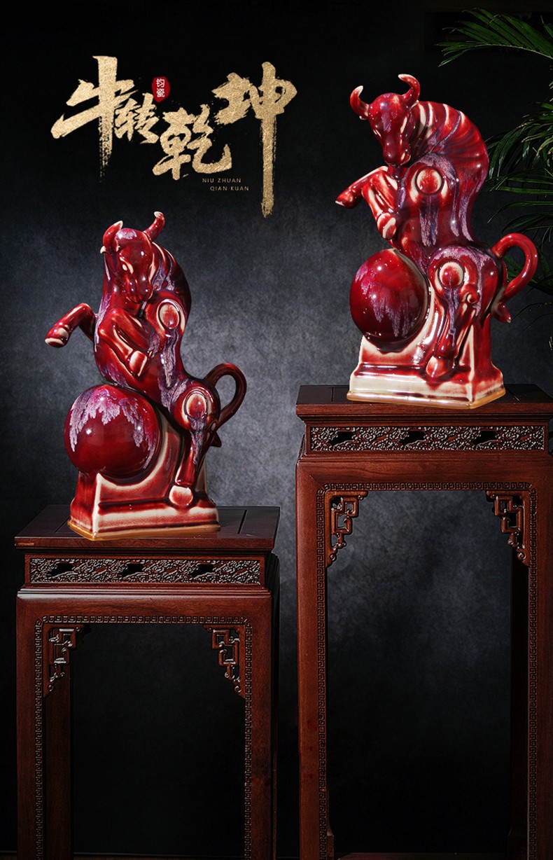 生肖牛摆件牛年工艺品摆件送礼中式家居摆件客厅玄关招财摆件扭转乾坤