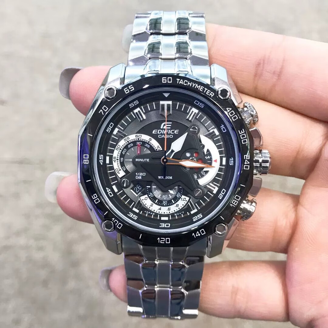 卡西欧手表男款运动摆秒红牛限量版钢带防水夜光机械型男表 efr-539d