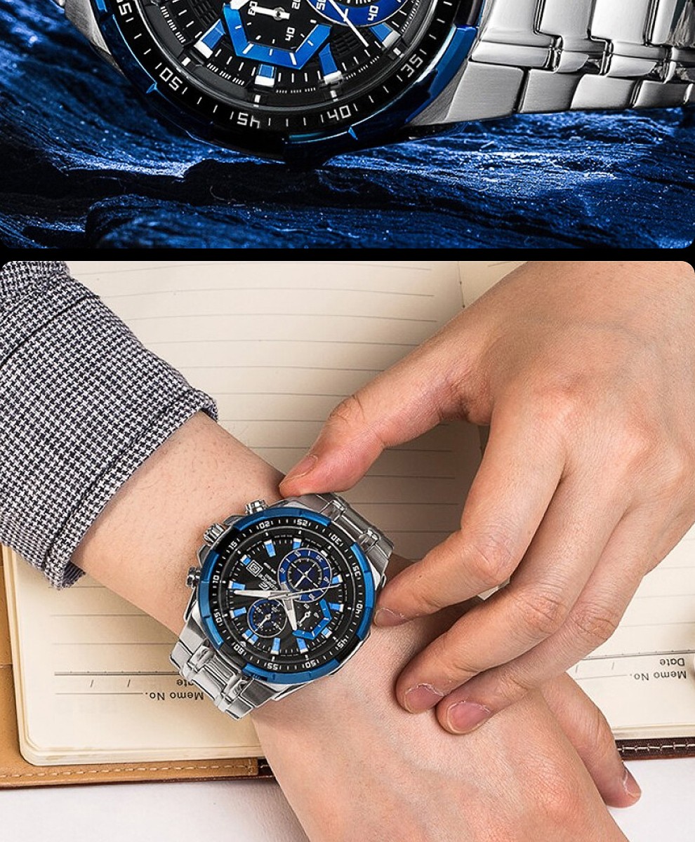 卡西欧casio海洋之心赛车手表男商务防水石英男表efr526bk1a2