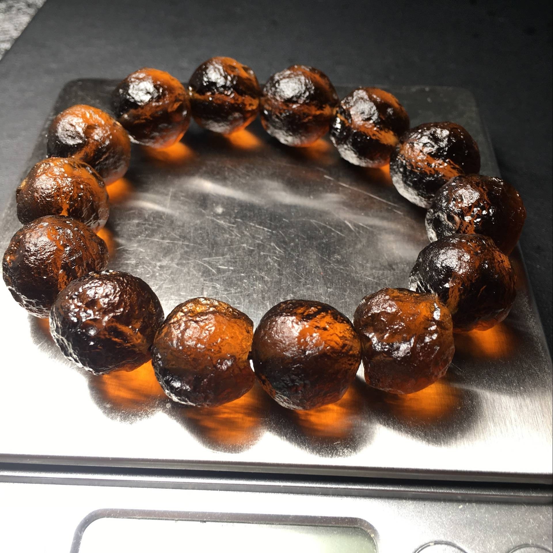 默奢 亚利桑那陨石手链 手串 天狼星陨石 宇宙陨石 玻璃陨石 不规则8