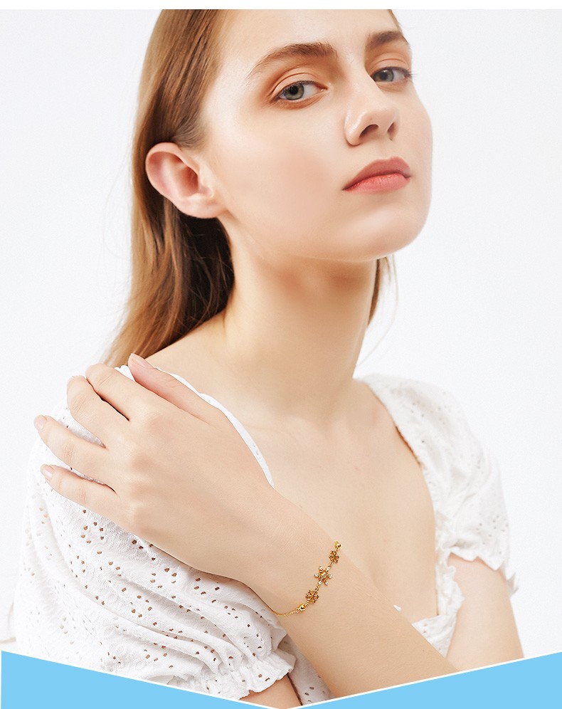 44g 商家深圳顺丰发 足金雪花手链