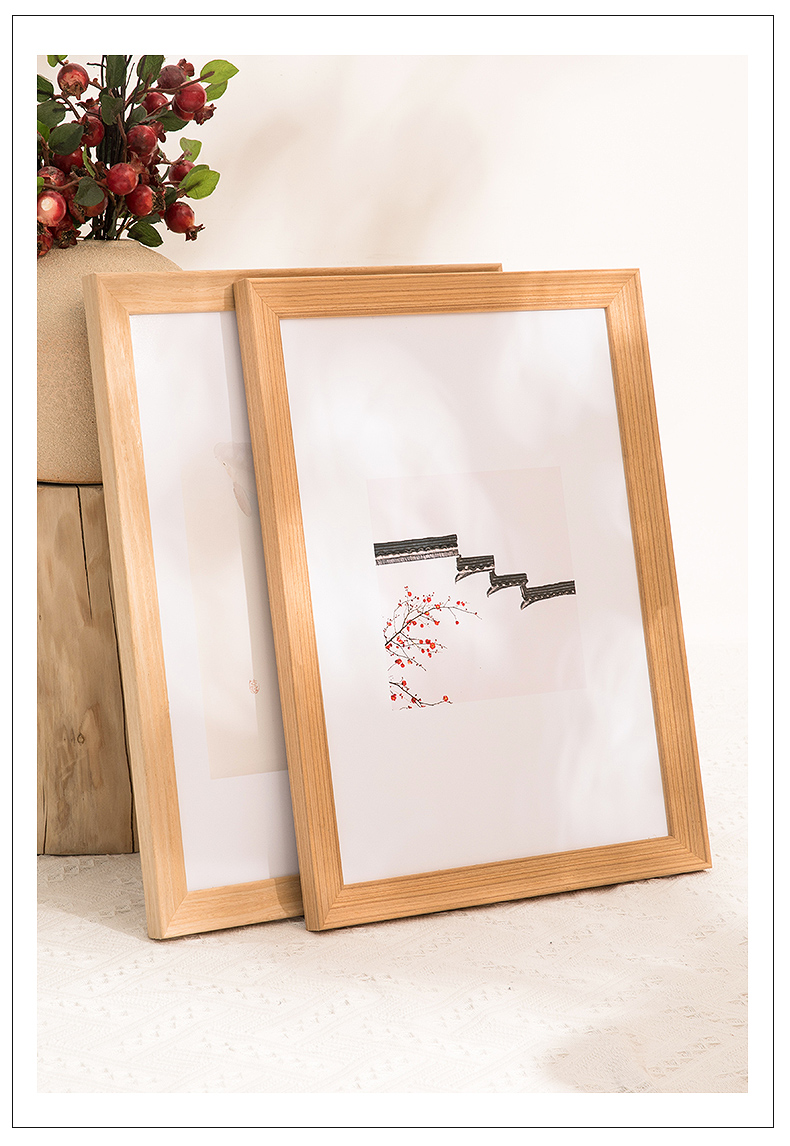 相框挂墙大尺寸相框支架简约实木大相框挂墙a3画框定制海报框任意尺寸