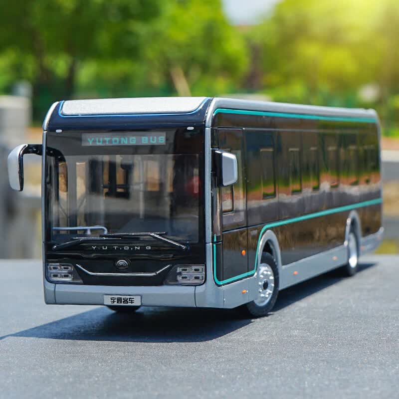 宇通公交车模型上海1:42宇通客车模型u12黑金刚上海公交纯电动巴士