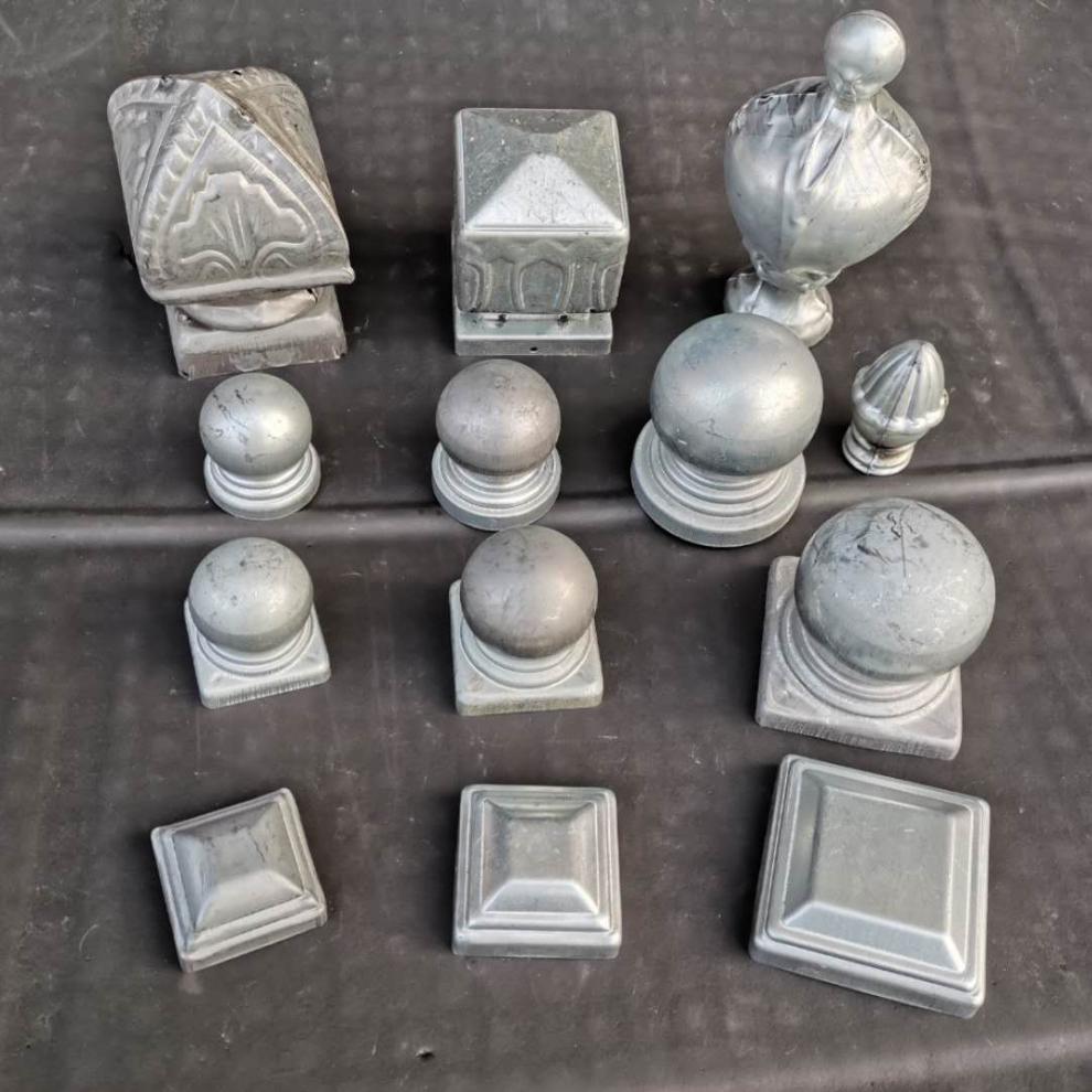 铁艺方管封口盖铁艺柱头冲压装饰盖护栏球头盖帽方堵头护栏配件 30方