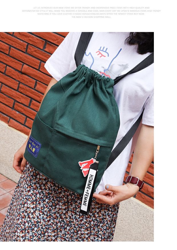 迪士尼(disney)新品束口袋抽绳双肩包男女儿童书包轻便运动简易背包