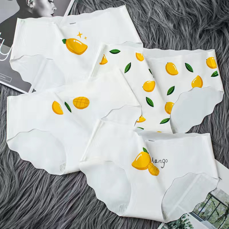式韩版中小学生中腰纯棉抗菌薄款透气三角裤头品牌内衣 榴莲【4条装】