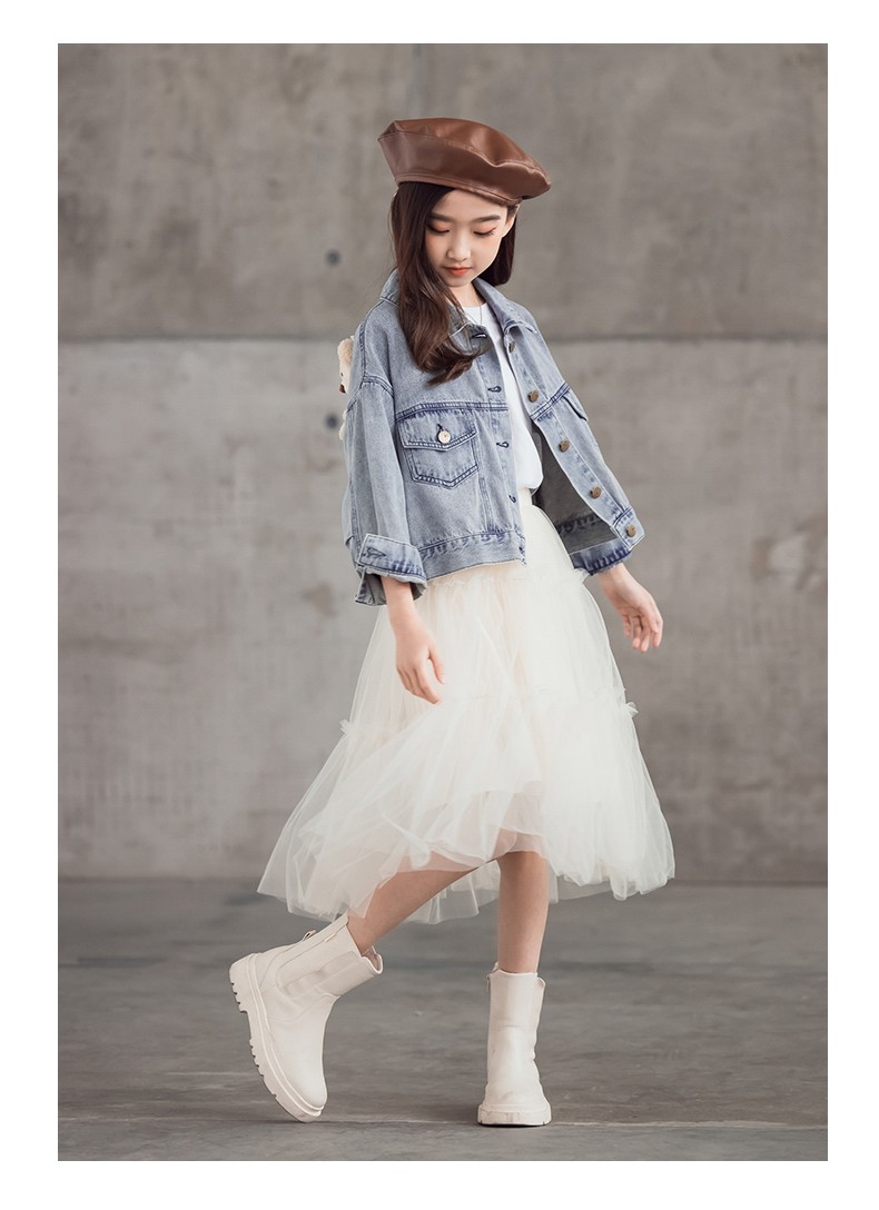 溜溜蛙童装春秋季女大童牛仔外套8-9-10小女孩韩版洋气牛仔衣12-15岁