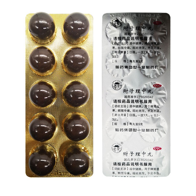世一堂 附子理中丸 9g*10丸 温中健脾 用于脾胃虚寒,脘腹冷痛,呕吐