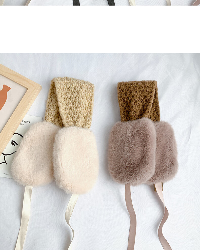 护耳罩女冬天韩版甜美可爱保暖系带耳套冬季针织毛线耳包耳捂百搭