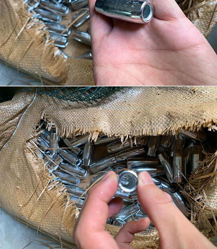 8个一斤镀锌空心坠通心坠撒网手抛网拉网用网坠渔网铁坠子一斤坠子8个