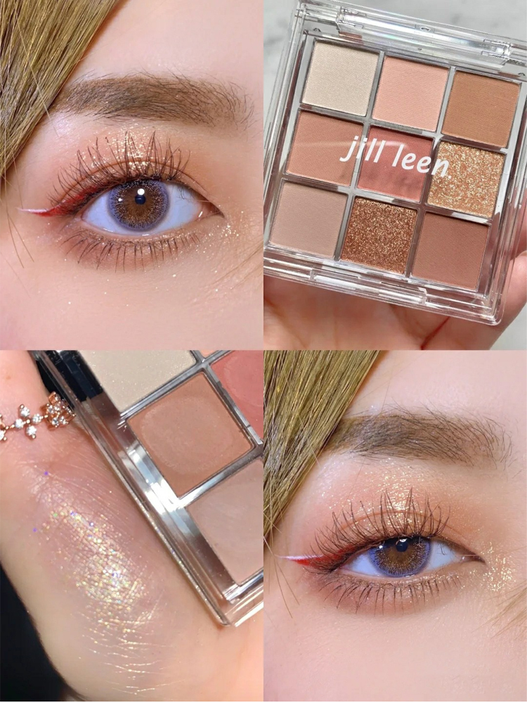 jillleen眼影盘九色温柔奶茶棕色系insjl神仙闪粉2020年新款gm11美瑛