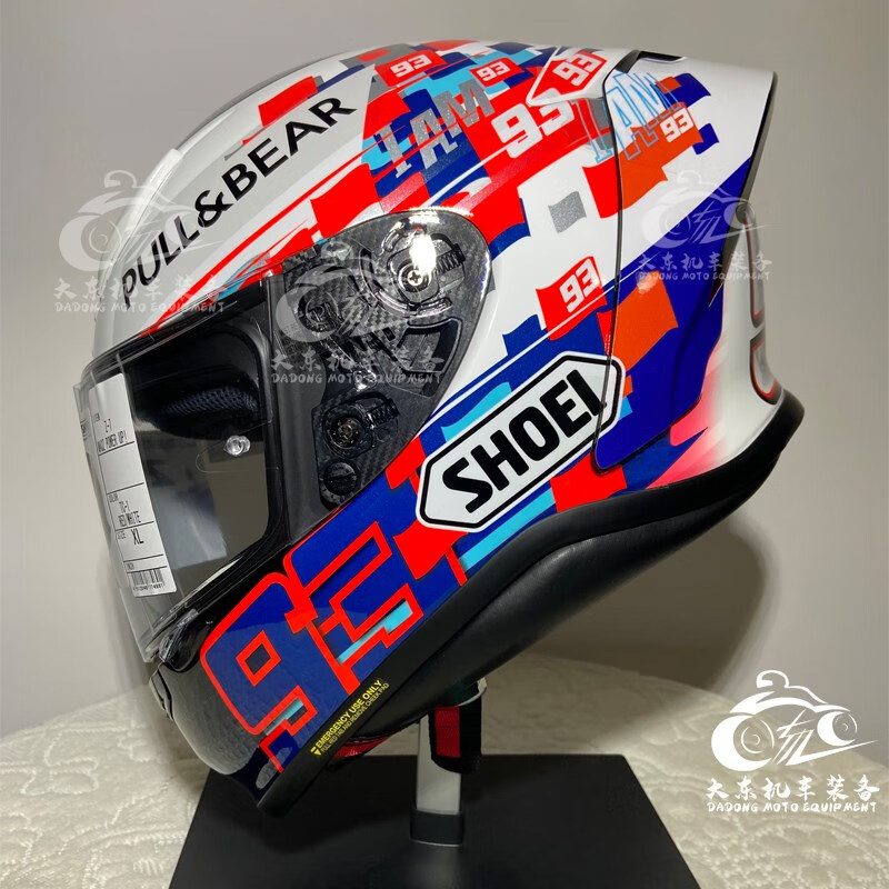 shoei z7 z8头盔大尾翼猫电源键黑红蚂蚁德国站亮黑机车 【z8专用】哑