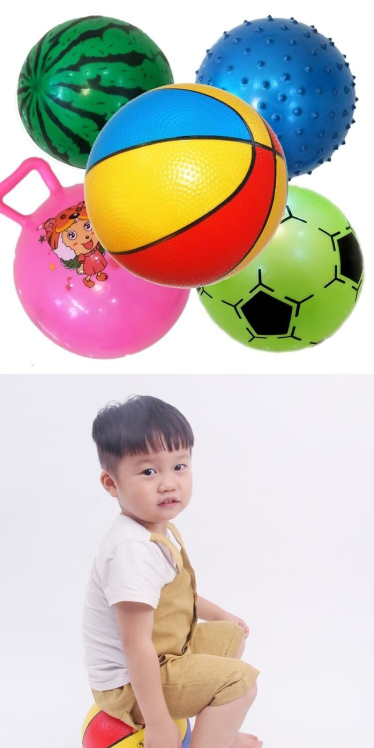 儿童篮球小皮球幼儿园拍拍蓝球宝宝西瓜球按摩球充气球类男孩 吊绳