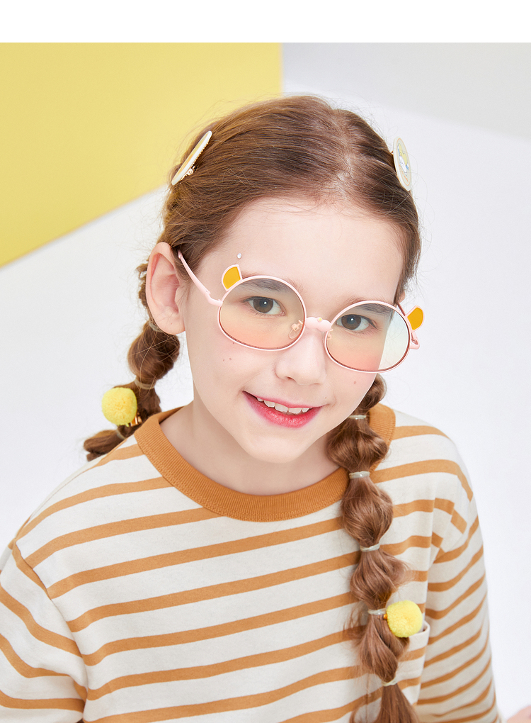 巴拉巴拉儿童太阳眼镜墨镜防紫外线女童中童高清防碎时尚卡通可爱梦幻