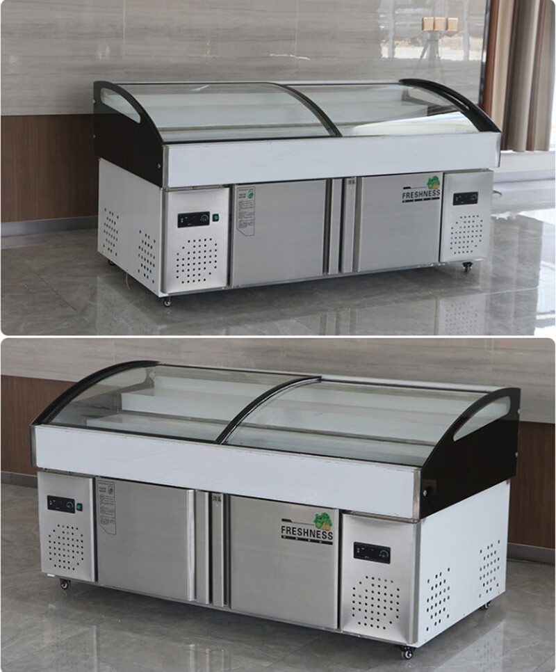 不锈钢海鲜冰台冷藏展示柜商用超市冰鲜台卧式点菜柜冷冻柜保鲜柜迈森
