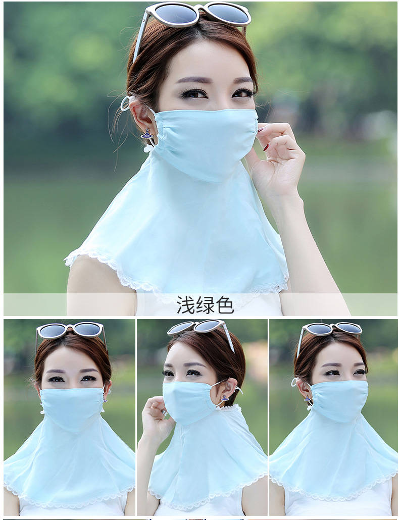 【外出不怕晒】浪莎新品户外脖套冰丝含真丝防晒面纱遮阳面罩护颈一体