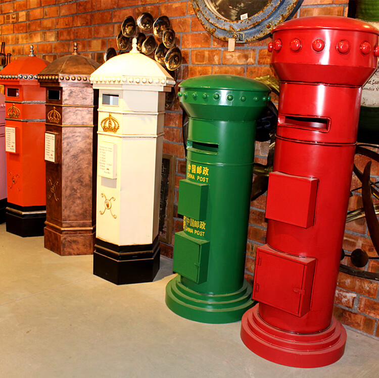 邮筒模型特大号复古英伦邮筒模型邮政信箱邮箱摄影道具酒吧咖啡馆装饰