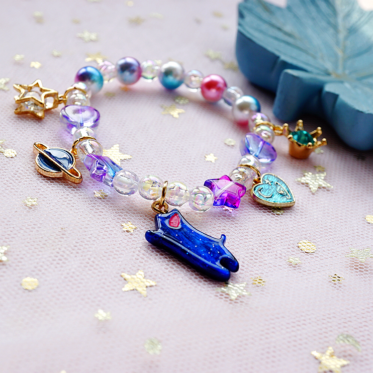 公主手链珍珠水晶串珠手环儿童手镯女孩饰品冰雪奇缘手串手饰礼物