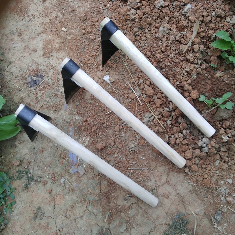 木柄锰钢小锄头园艺种花种菜工具园艺除草耙子户外种菜挖笋园林 木柄