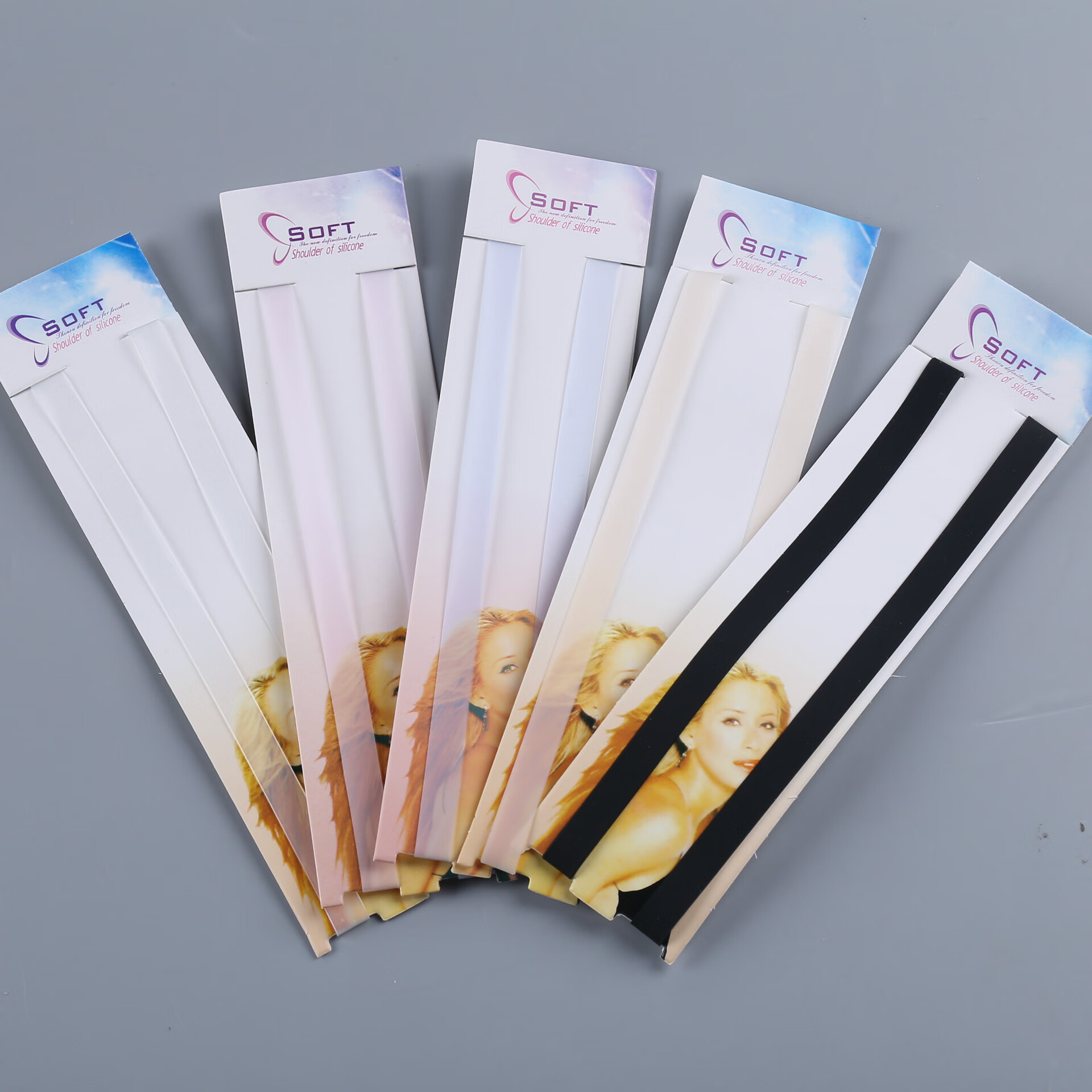 2020新款1公分宽硅胶肩带透明水晶糖果色女士肩带 体验装颜色随机*1