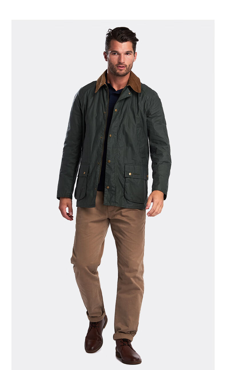 barbour涂蜡夹克外套lightweight ashby wax轻薄阿什比 藏青色k8 56