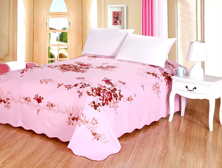 上海丝光棉床单 国民上海民光老式传统全棉全线丝光加厚床单 印花丝