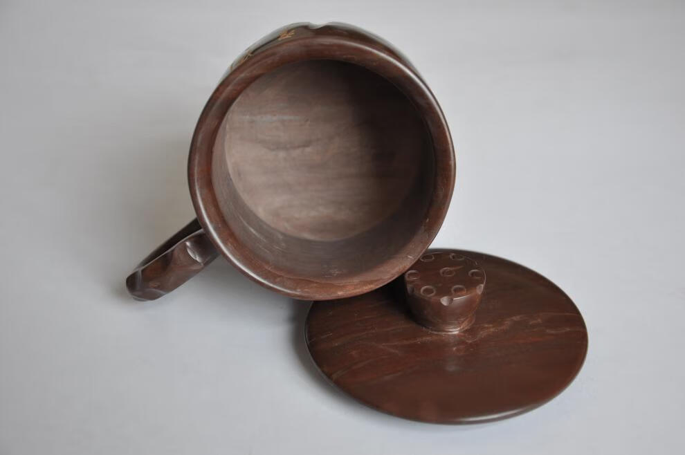 木鱼石水杯鸣泉石杯杯子茶杯办公把手杯子茶具茶壶荷韵杯预热款