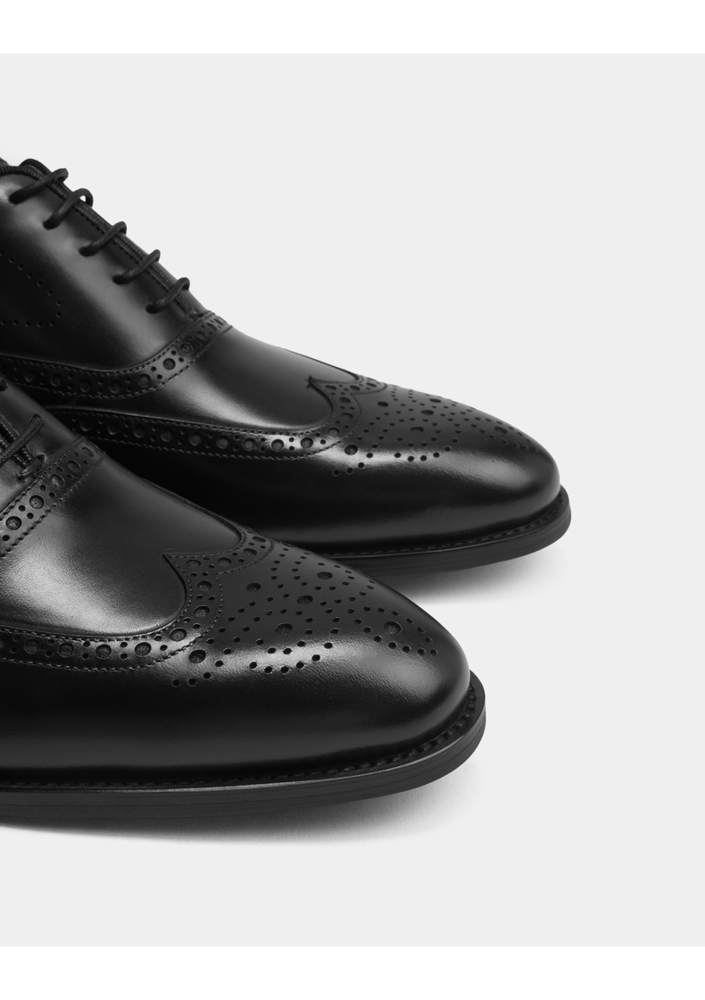 pedro男鞋男士布洛克压纹正装皮鞋pm146600071黑色41