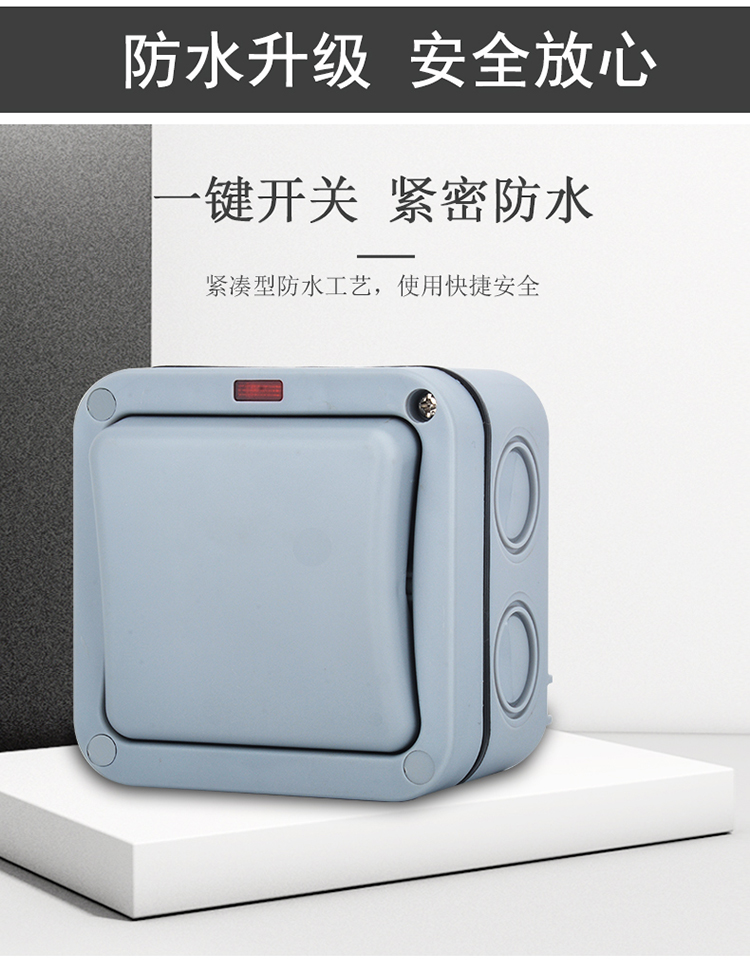 室外防水开关ip66户外防溅盒一开防爆雨照明灯光开关双开双控明装