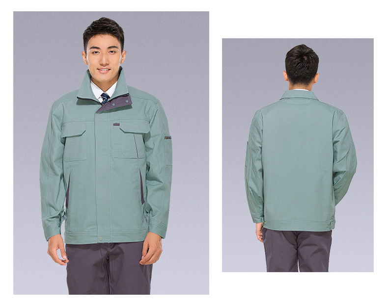 森龙致远全棉长袖工作服套装男 纯棉防烫防阻燃汽修电焊工厂车间劳保