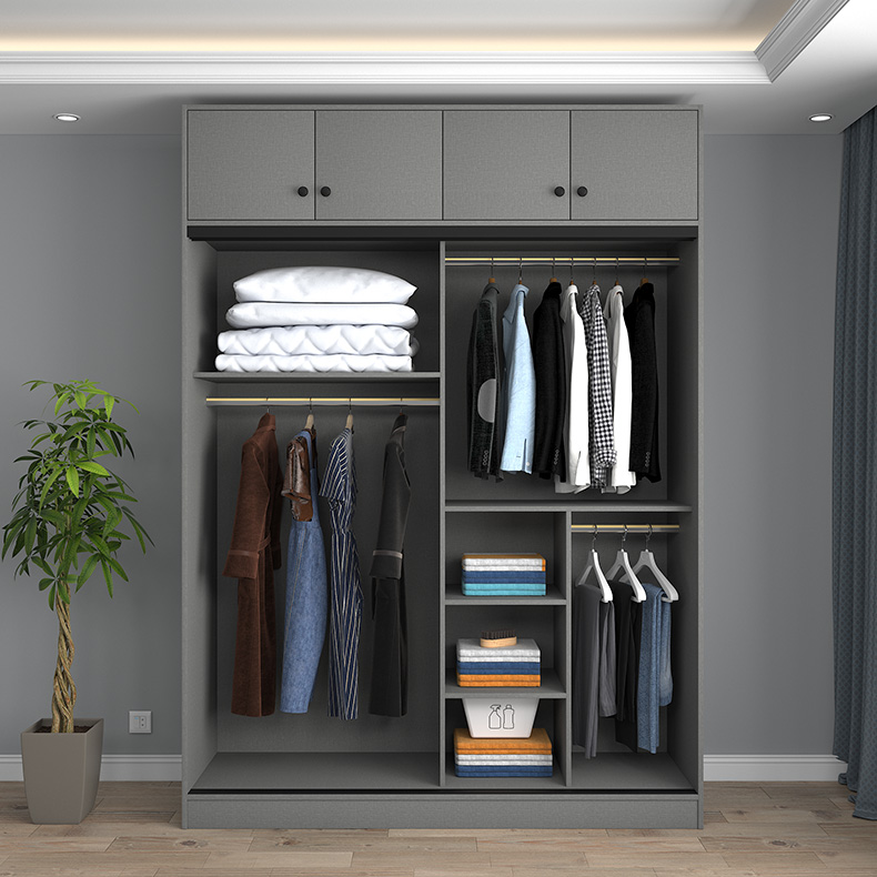 圣诺威 衣柜玻璃推拉门衣柜 可定制 半玻璃推拉门 2.4米带顶柜