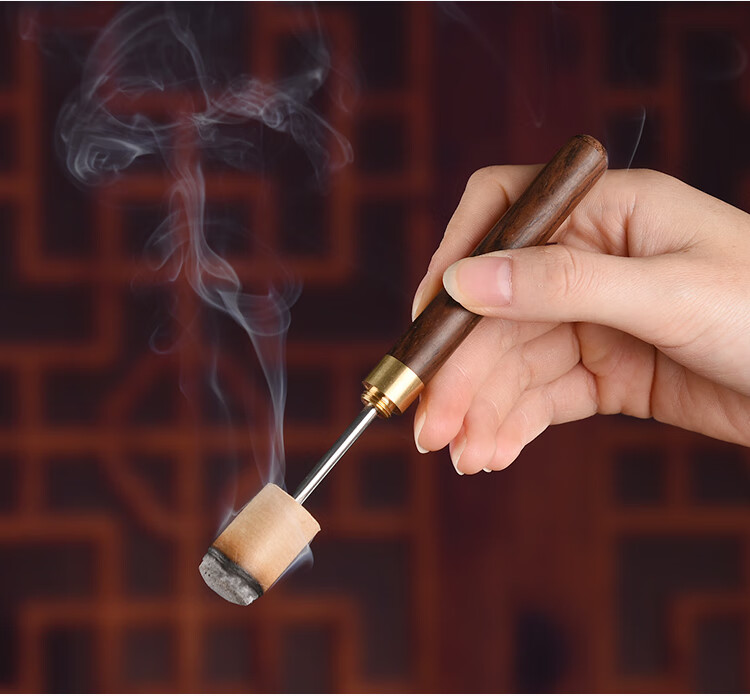 手持艾条夹延长器手拿艾灸器具刮灰延长艾针叉子实木三叉锥子工具金属