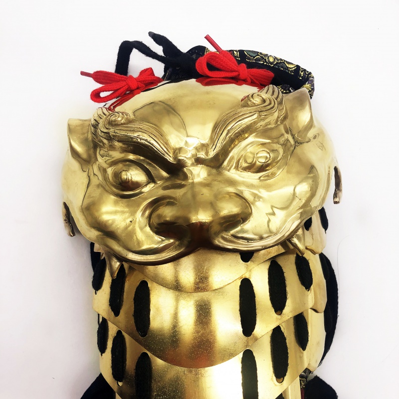 定制仁煜堂玉麒麟兽吞黄铜环臂甲甲胄盔甲直身甲汉服配件男护臂护腕