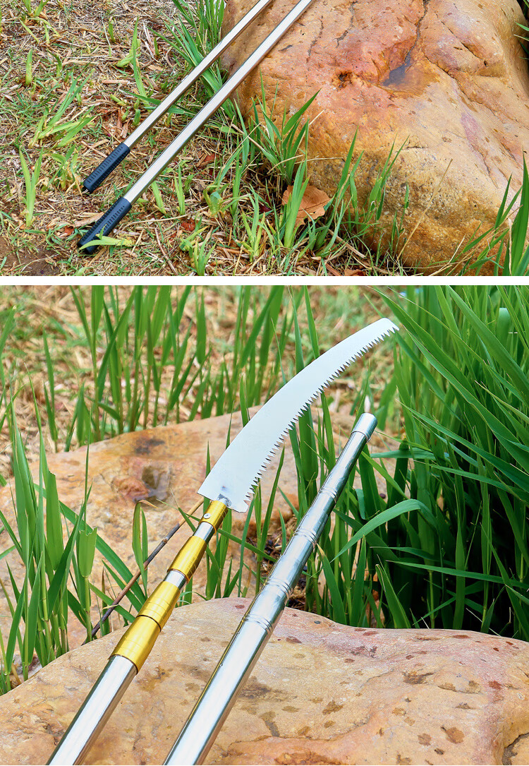 新款加厚7米高枝锯伸缩杆高空修枝园林摘果杆锯树枝网杆钩槐花杆 压花