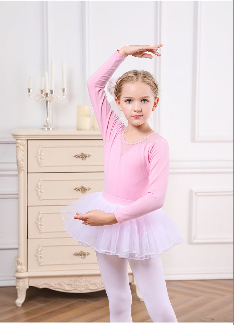【专业表演芭蕾舞服儿童】儿童舞蹈服女芭蕾舞裙长袖女童女孩中国舞
