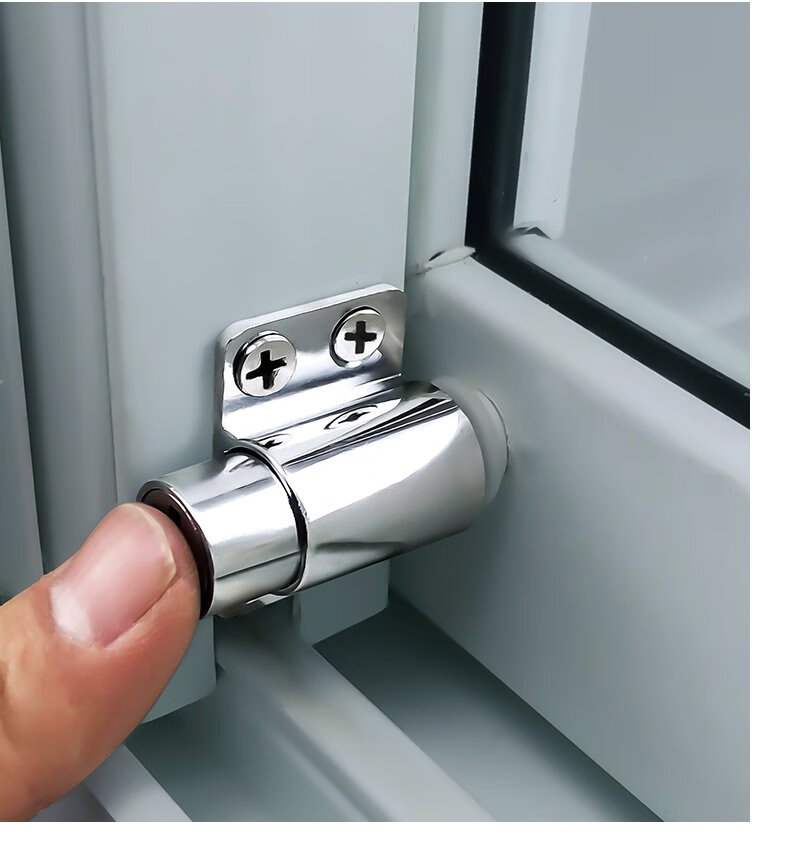 窗锁儿童安全防护锁塑钢铝合金窗锁扣推拉门窗限位器平移平开窗锁银色