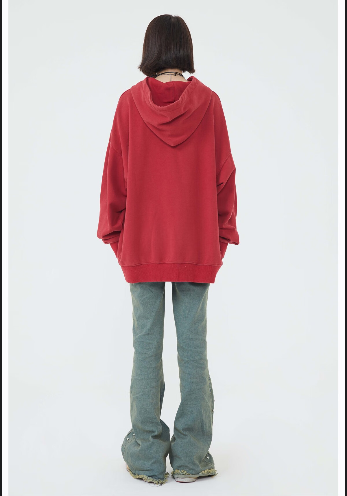 应九blackair美式复古连帽卫衣男玫瑰印花嘻哈潮牌宽松情侣街舞帽衫女