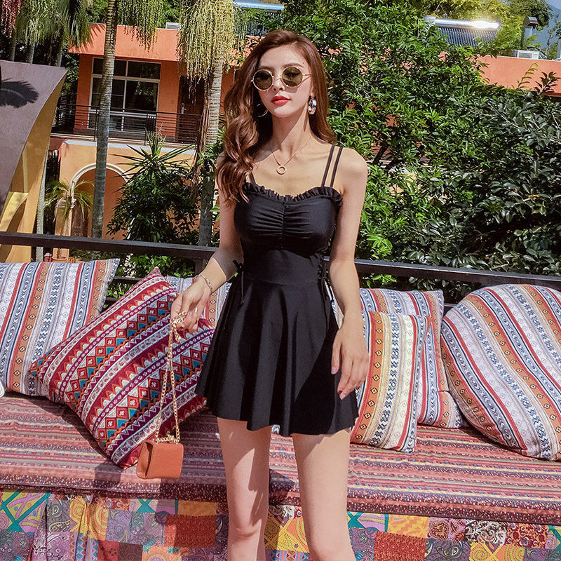 游泳用品 女士泳衣 佳依乐 韩版连体裙式少女游泳衣女平角裤裙式大码