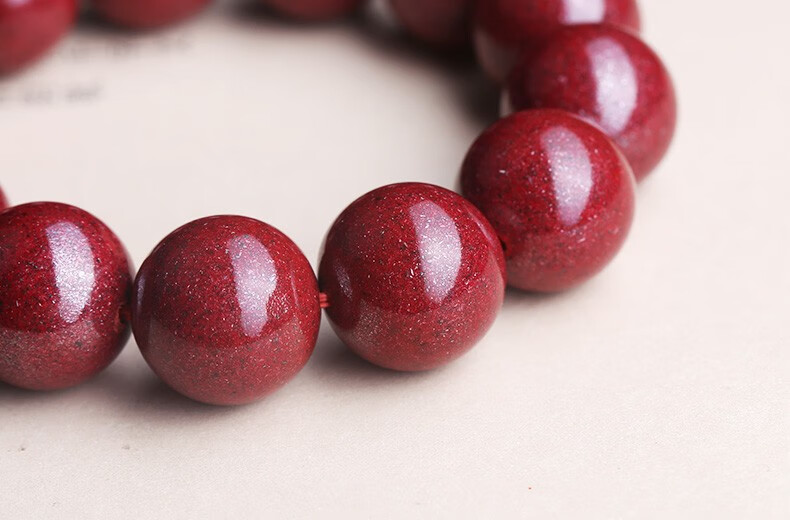 天然原矿朱砂手链男女饰品佛珠朱红原石手串4mm小码手围1314cm